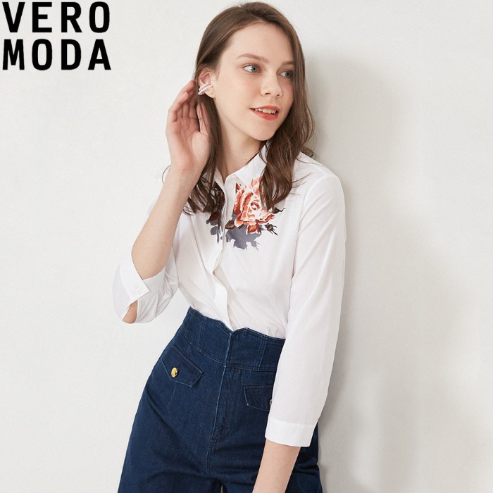 VERO MODA 플라워 자수프린팅 셔츠 320231563