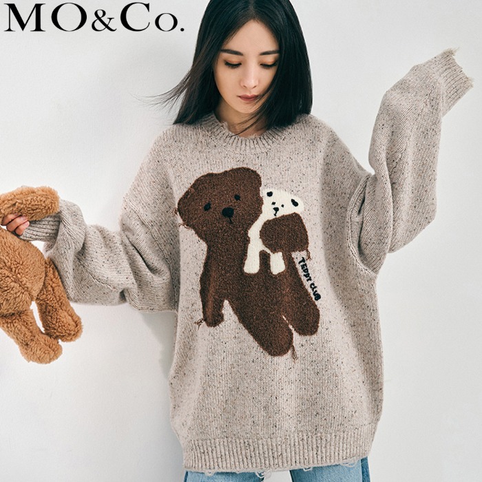MOCO 카툰베어 풀오버 플러시 스웨터 MBO4SWT006